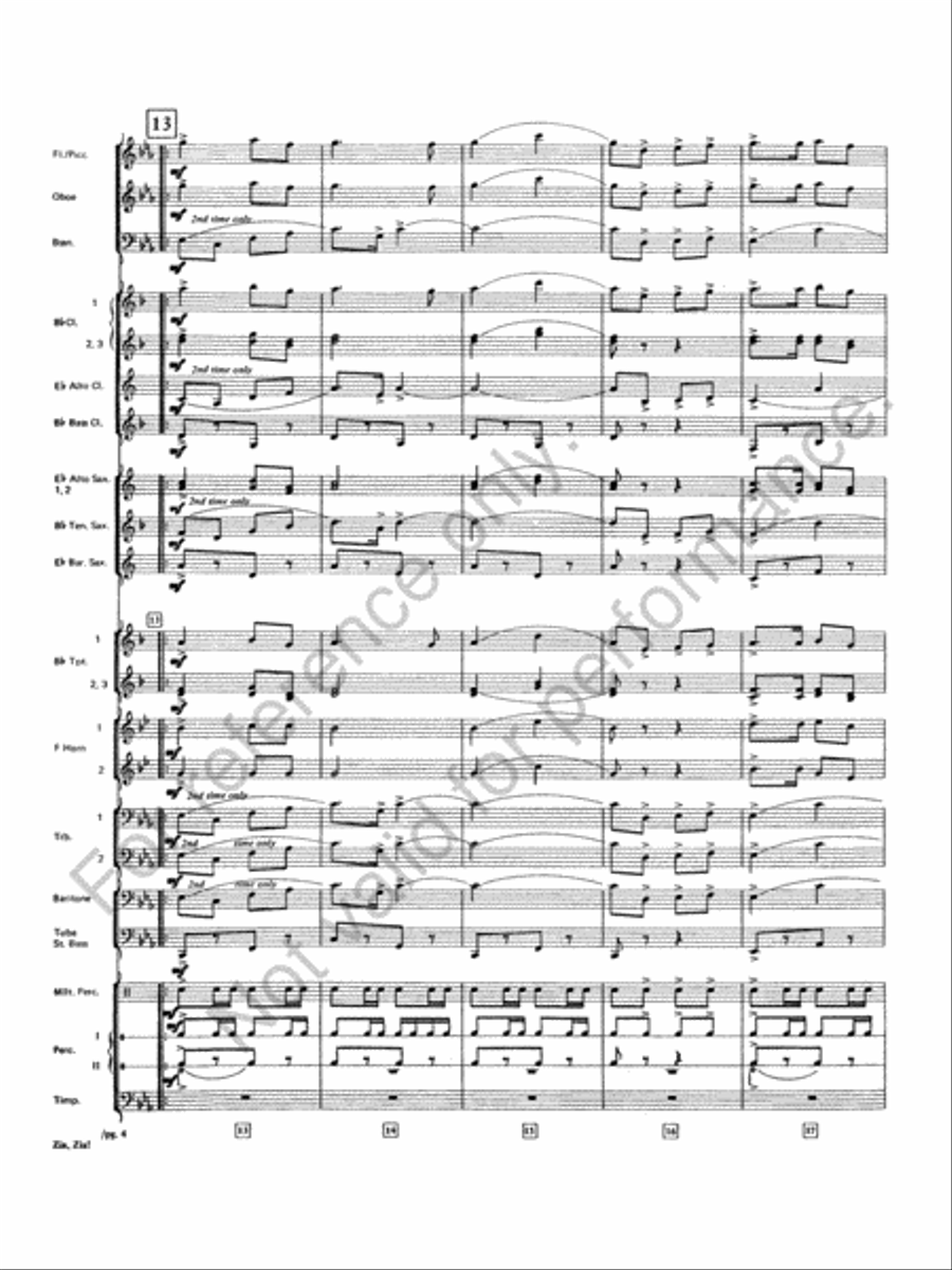 Zia, Zia! Concert Band scores gallery preview page 5