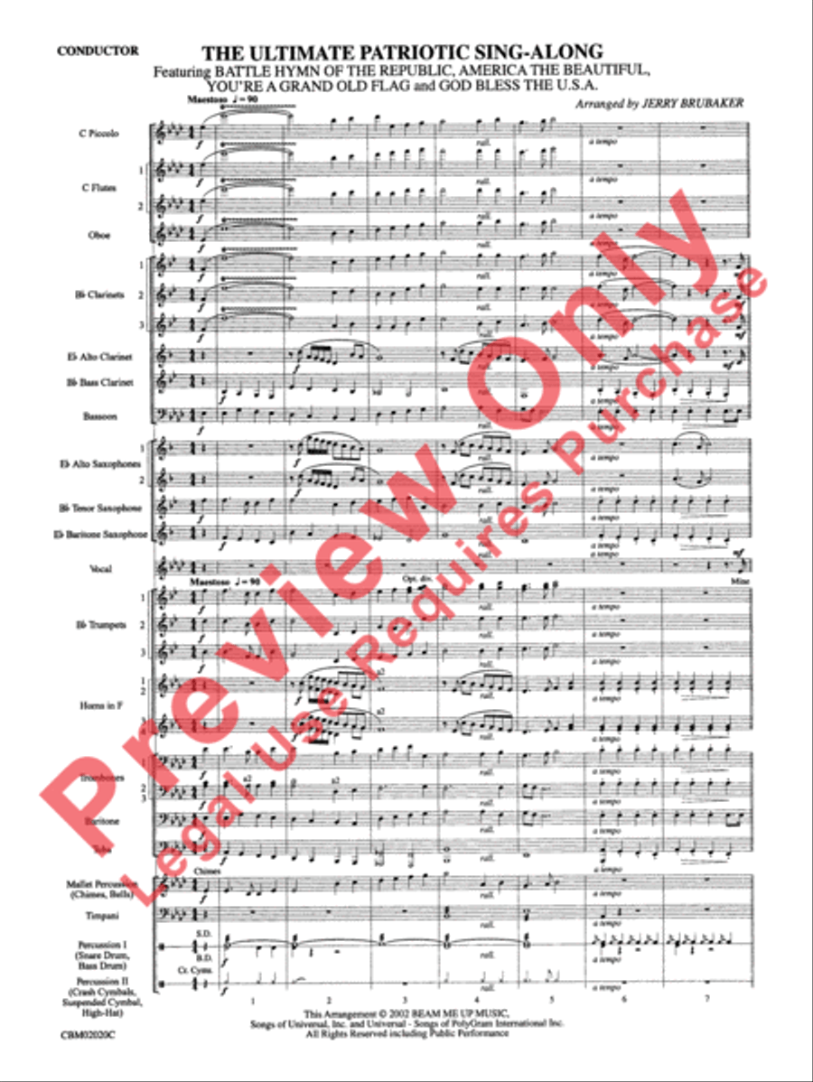 The Ultimate Patriotic Sing-Along Concert Band scores gallery preview page 4