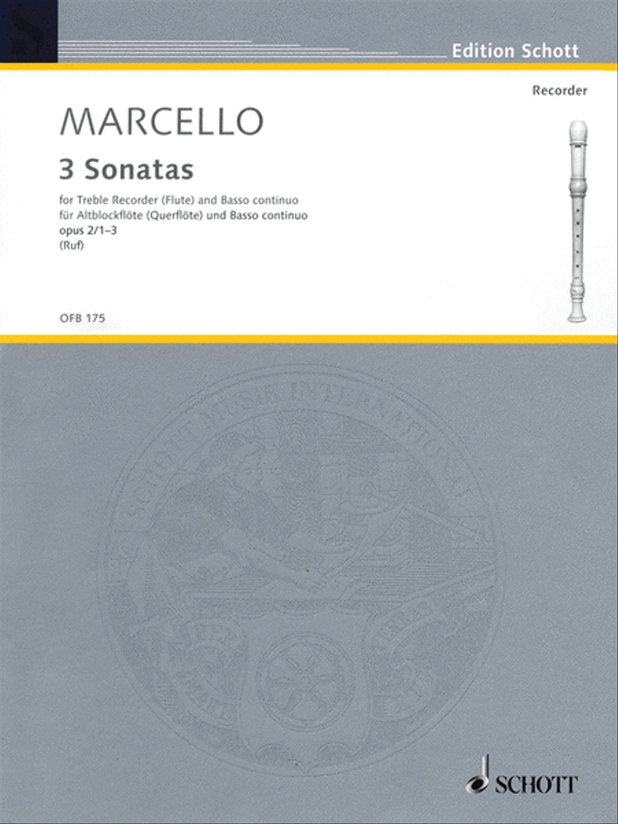 6 Sonatas, Op. 2, Volume 1 (1-3) Alto Recorder scores gallery preview page 1