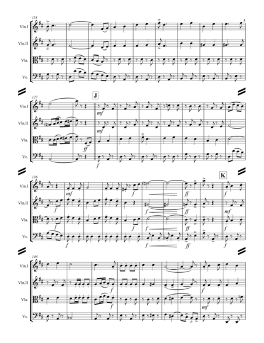 Broadway Medley (for String Quartet) String Quartet scores gallery preview page 6