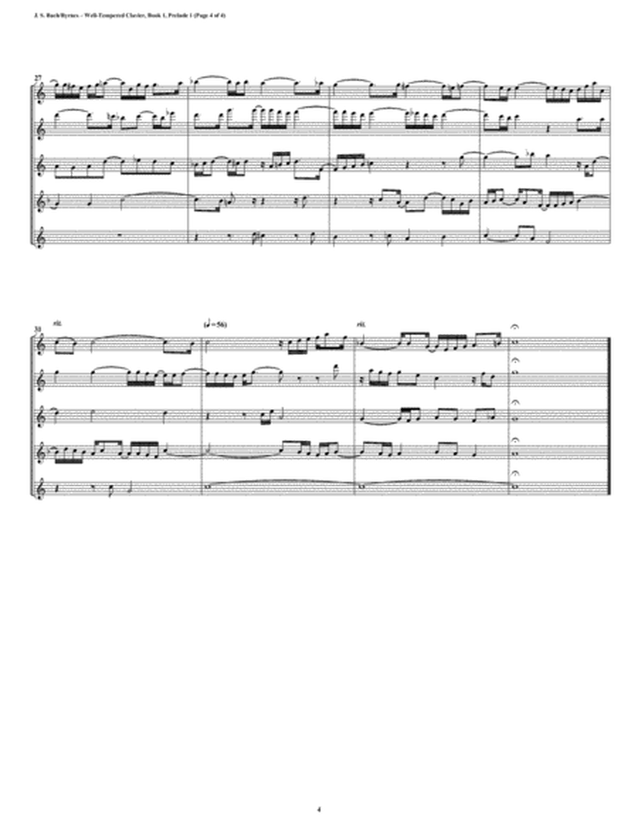 Prelude 01 from Well-Tempered Clavier, Book 2 (Flute Quintet) image number null