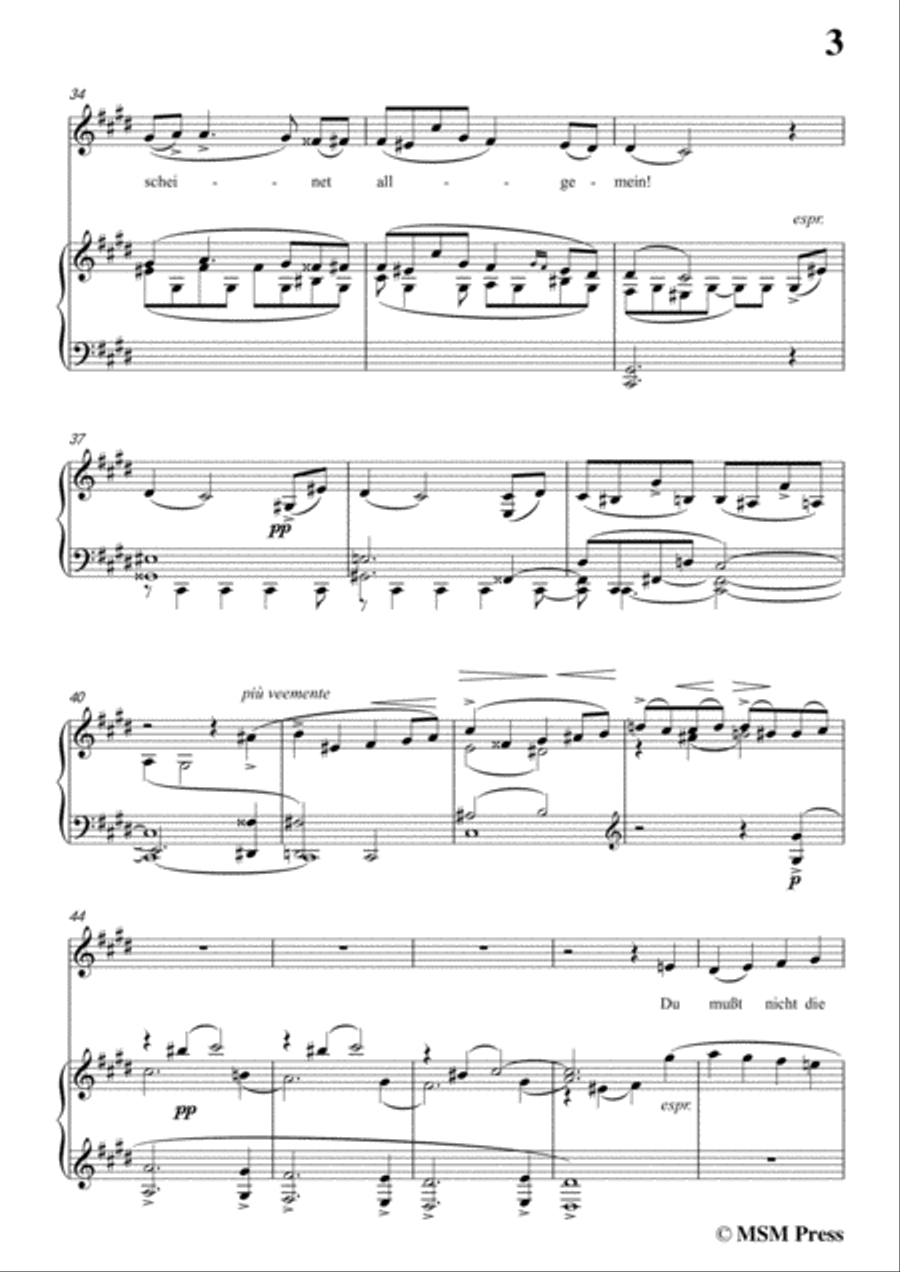 Mahler-Nun will die Sonn' so hell aufgeh'n(Kindertotenlieder Nr.1) in c sharp minor,for Voice and Pi Voice scores gallery preview page 5
