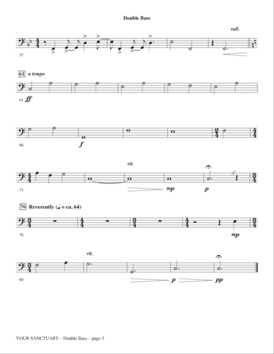 Your Sanctuary - Double Bass Choir scores gallery preview page 3