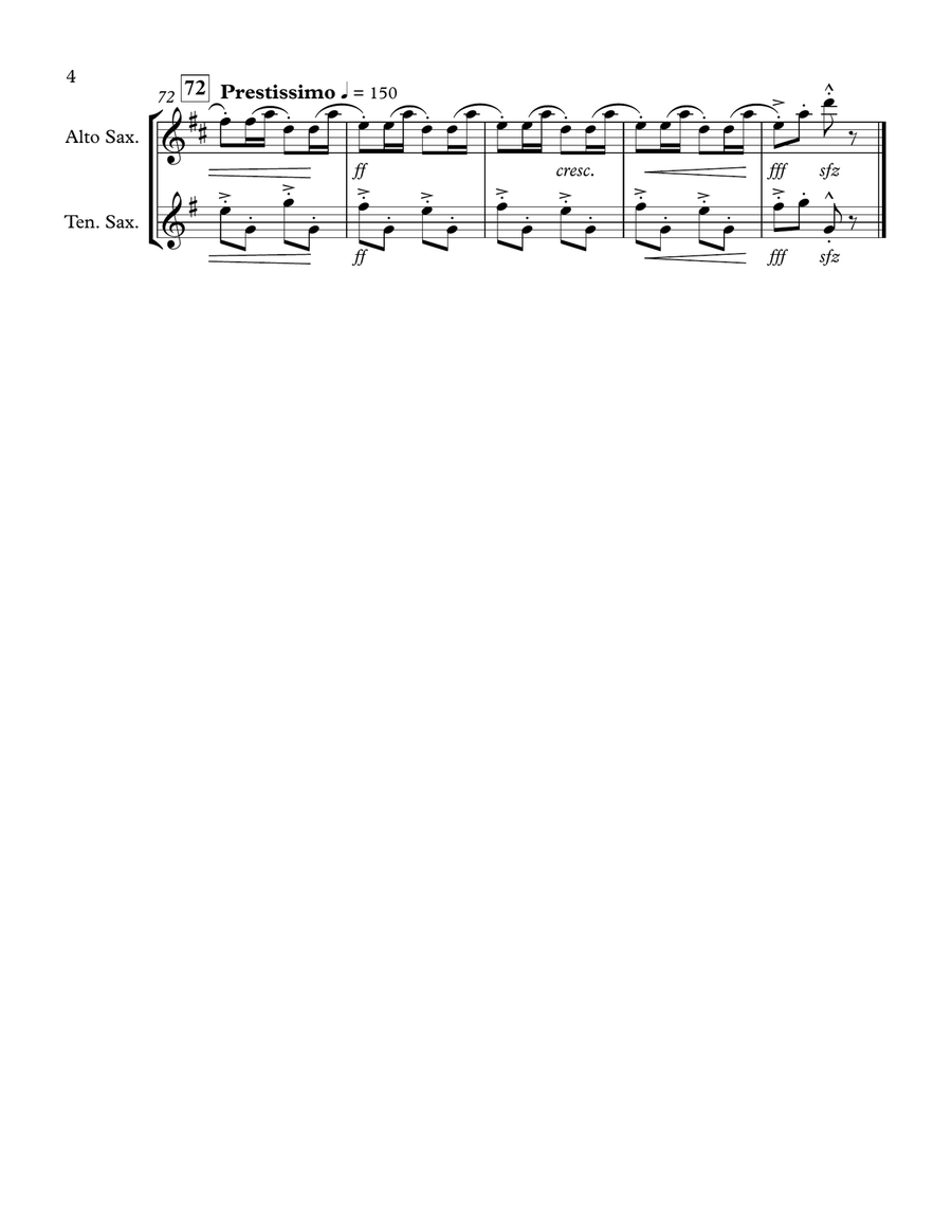 Nutcracker Suite: Russian Dance - Alto & Tenor Saxophone Duet Woodwind Duet scores gallery preview page 4