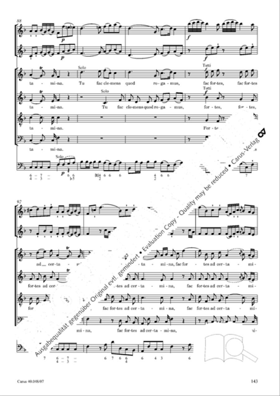 Regina coeli in B-Flat Major, K. 127 4-Part scores gallery preview page 144