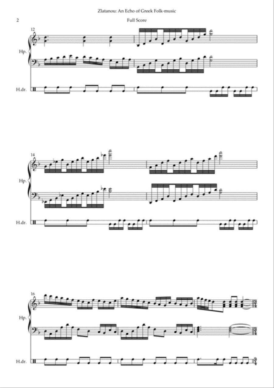 AN ECHO OF GREEK FOLK MUSIC, for chamber ens. Version 1 School and Community scores gallery preview page 2