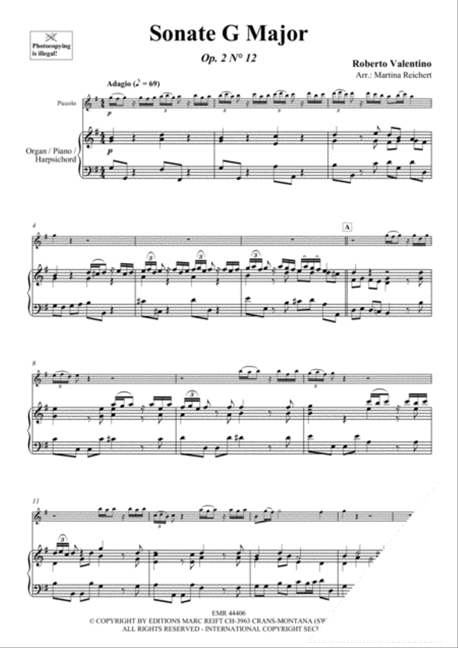 Sonate G Major Sonate G Major Piccolo scores gallery preview page 3