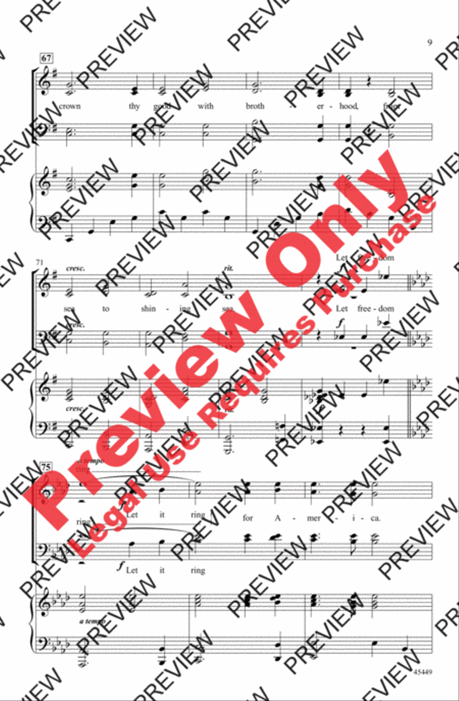 Let Freedom Ring! 4-Part scores gallery preview page 9