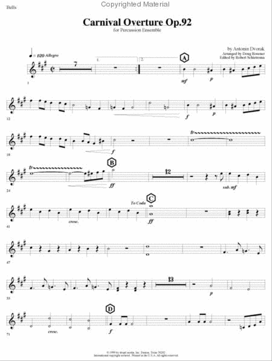 Carnival Overture Percussion Ensemble scores gallery preview page 4