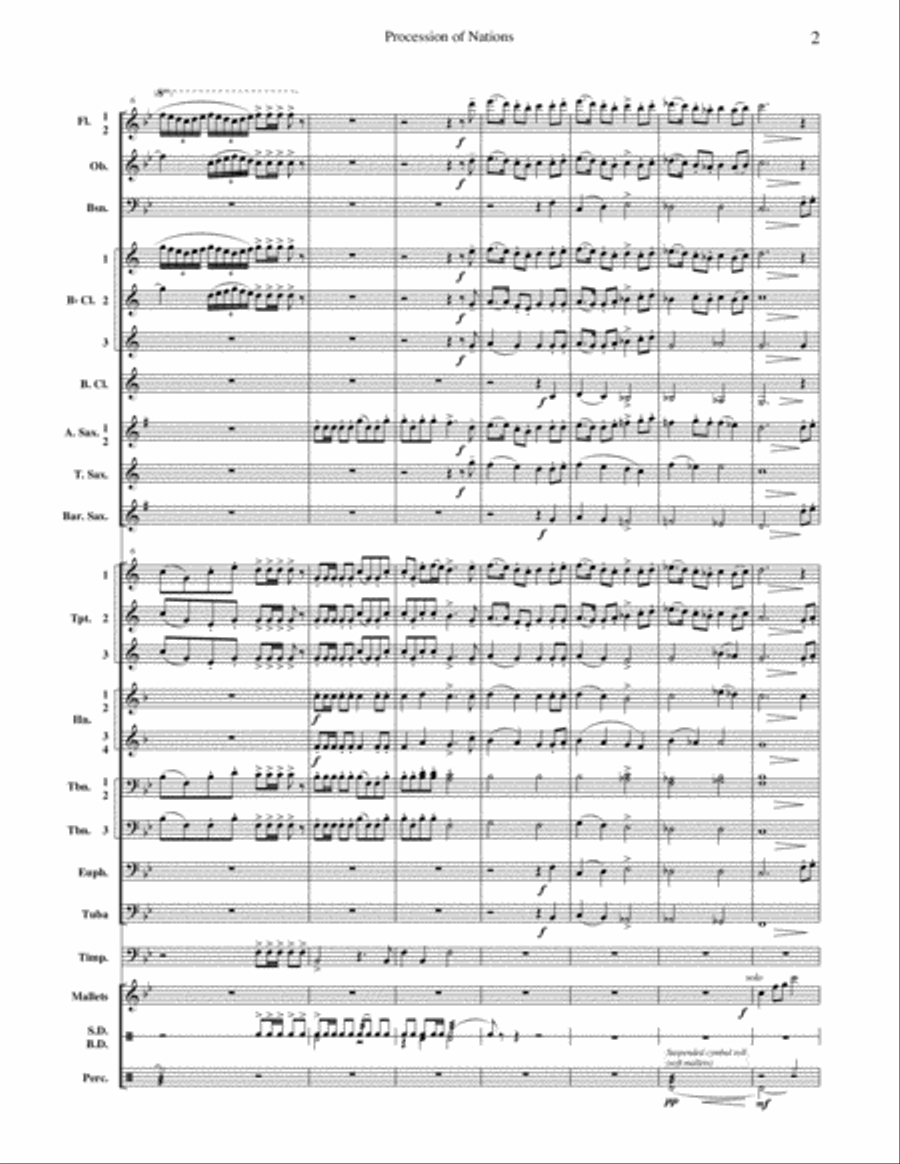 Procession of Nations Concert Band scores gallery preview page 3