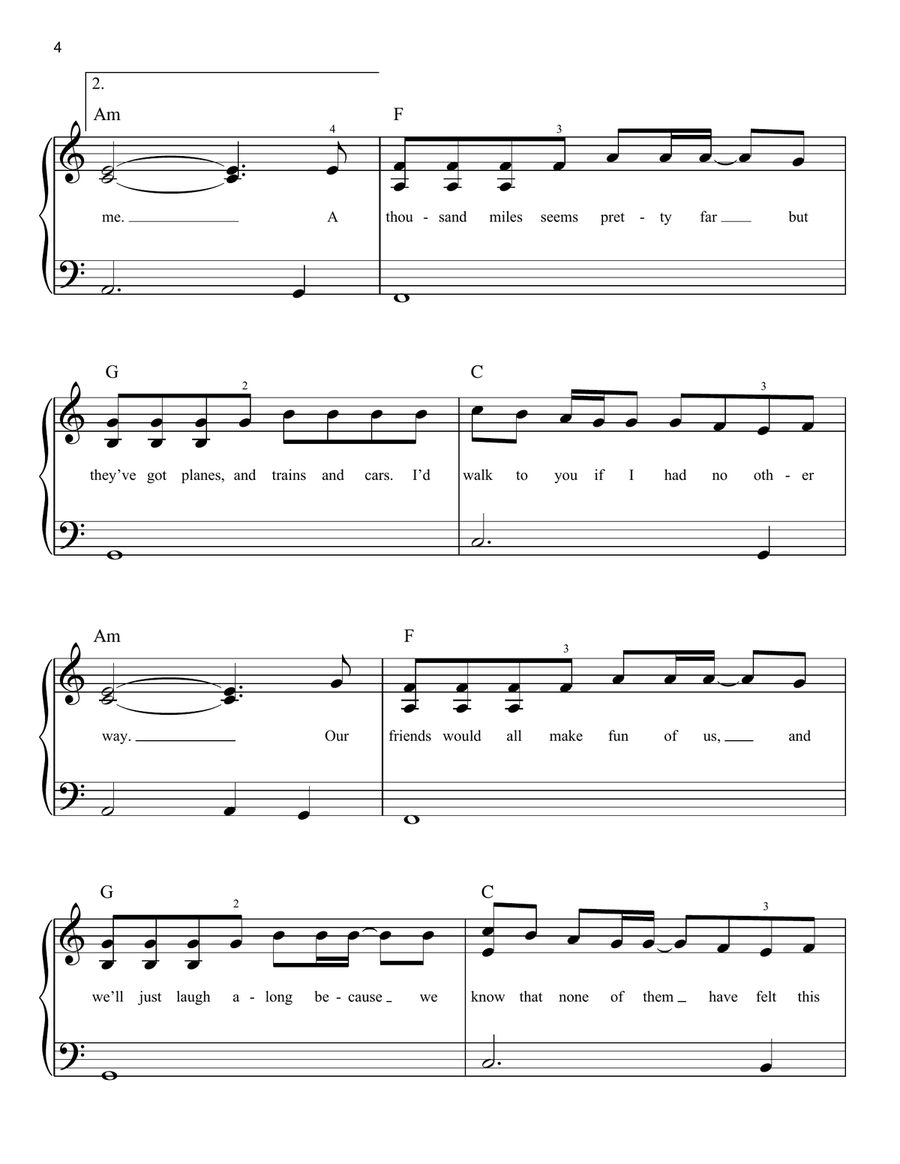 Hey There Delilah Easy Piano scores gallery preview page 4
