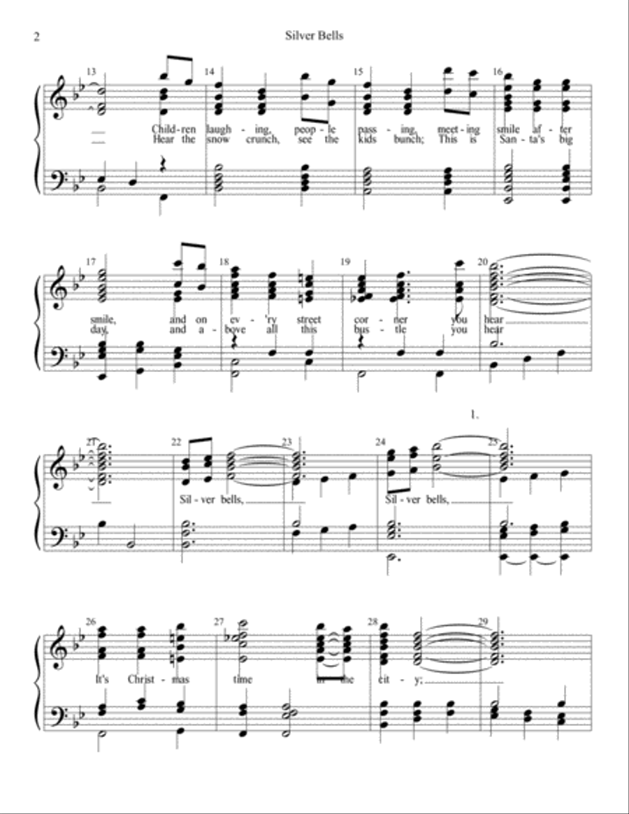 Silver Bells Unison Choir scores gallery preview page 2