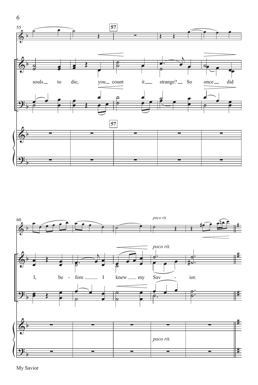 My Savior 4-Part scores gallery preview page 6