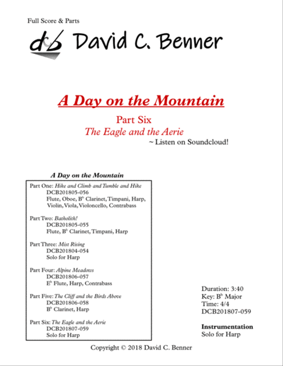 A Day on the Mountain - Part 6: The Eagle and the Aerie Harp scores gallery preview page 1
