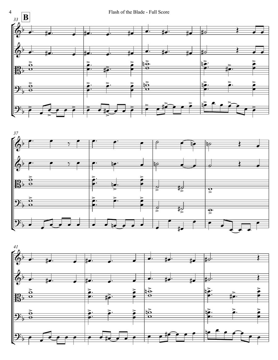 Flash Of The Blade String Orchestra scores gallery preview page 4