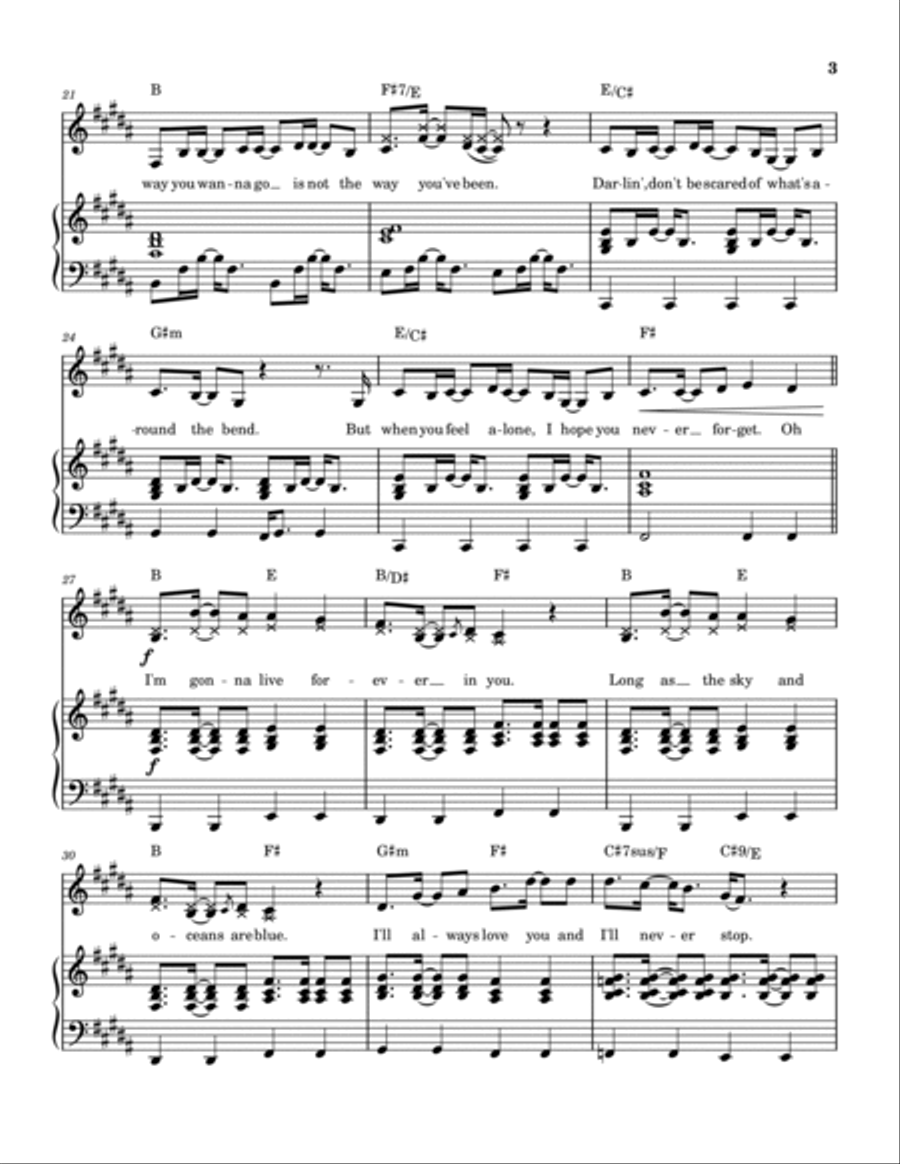Even When I'm Not Piano, Vocal, Guitar scores gallery preview page 4