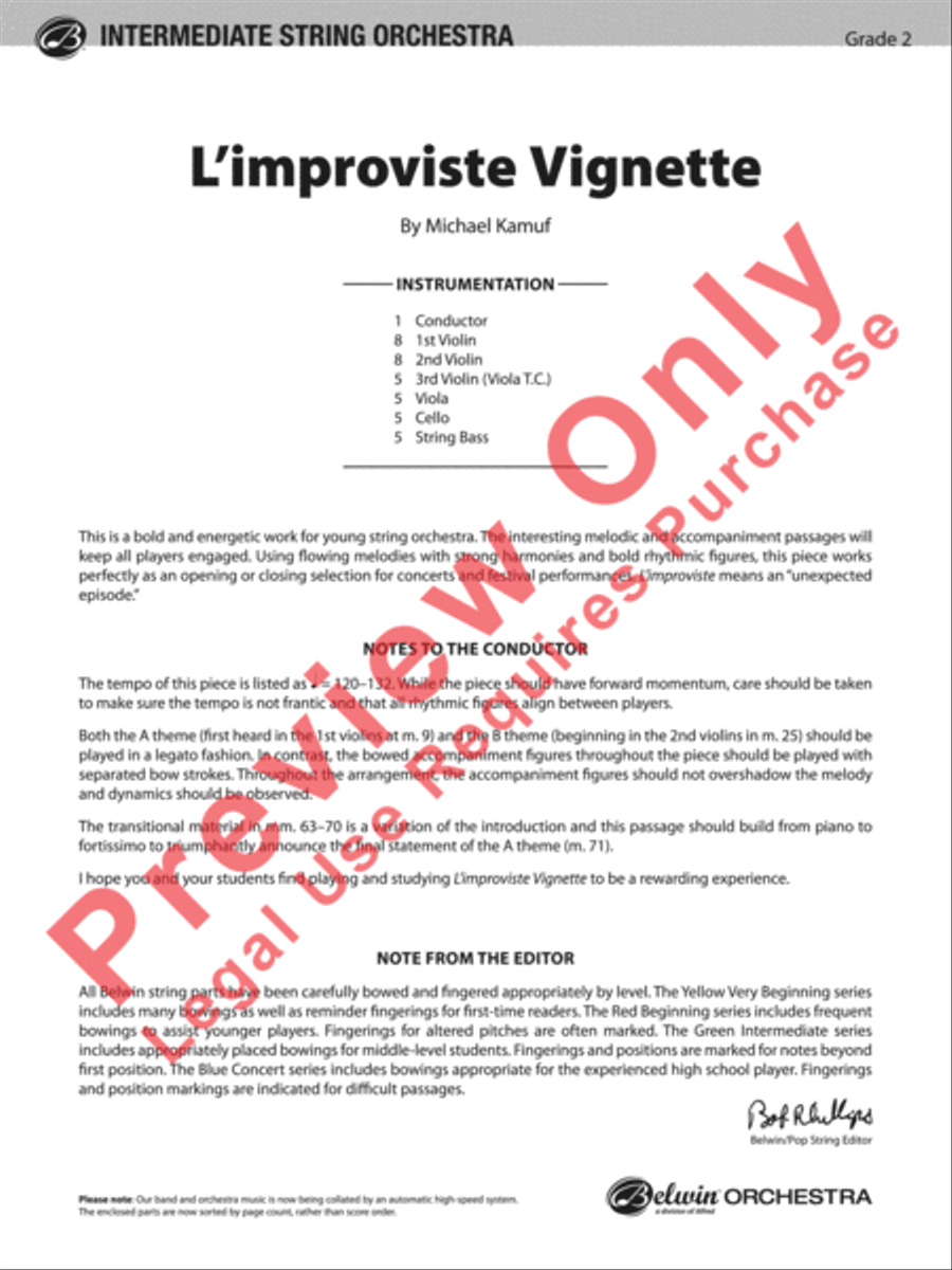 L'improviste Vignette String Orchestra scores gallery preview page 2