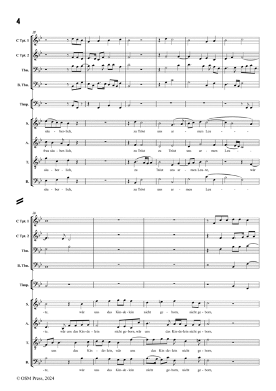 M. Praetorius-Ein Kindelein so löbelich,for Mixed Chorus,Brass and Timpani Choir scores gallery preview page 4