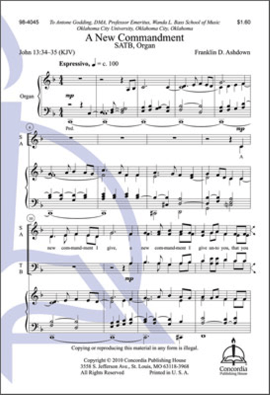 A New Commandment 4-Part scores gallery preview page 1
