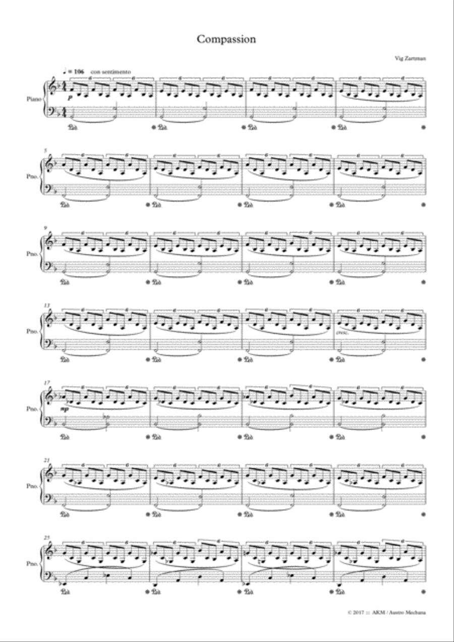 Compassion Piano Solo scores gallery preview page 1