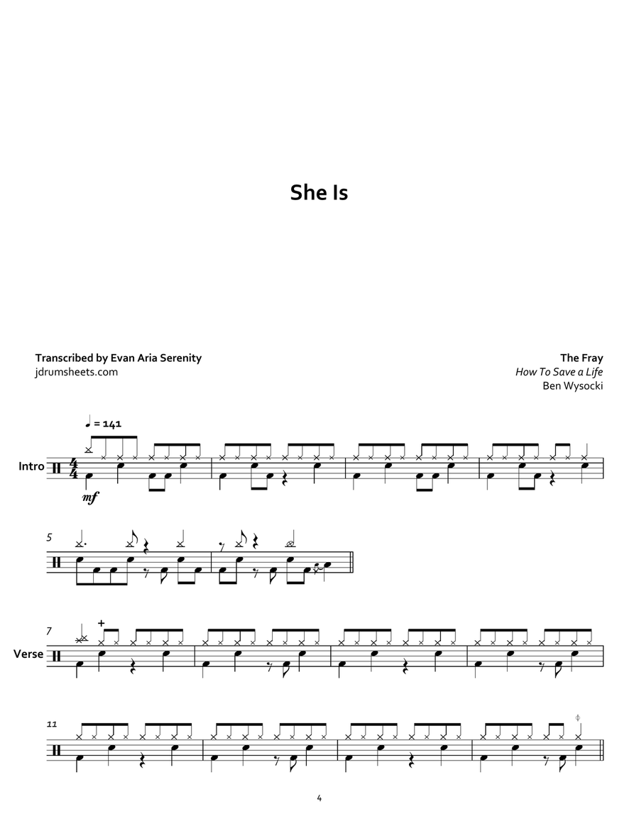She Is Drum Set scores gallery preview page 1