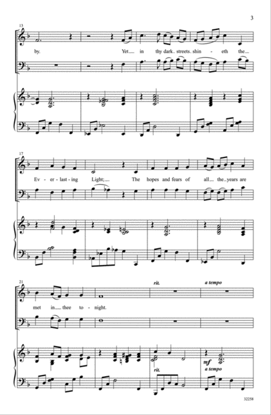 O Little Town of Bethlehem 4-Part scores gallery preview page 3