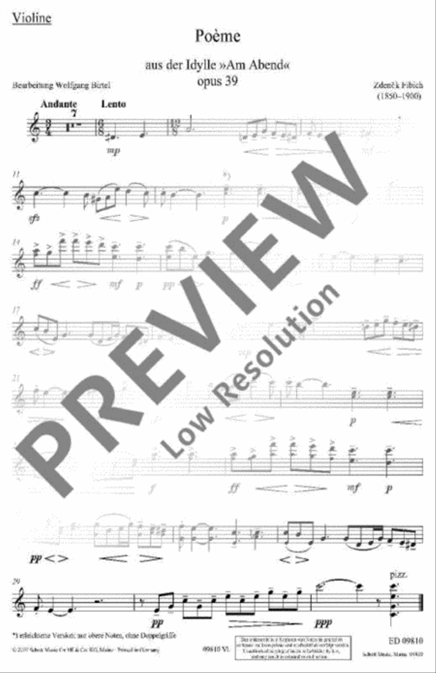 Poème Violin Solo scores gallery preview page 5