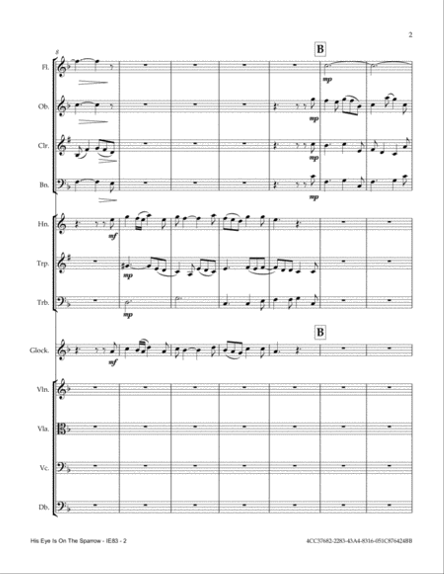 His Eye Is On The Sparrow Full Orchestra scores gallery preview page 3