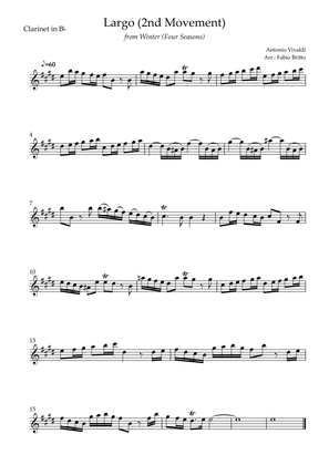 Largo from Winter (Antonio Vivaldi) for Clarinet in Bb Solo