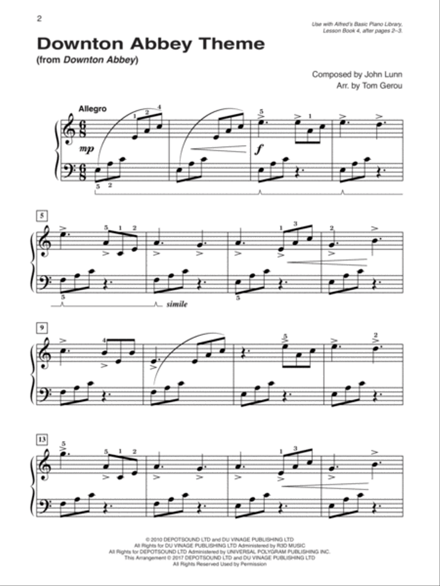 Alfred's Basic Piano Course Popular Hits, Level 4 Piano Method scores gallery preview page 6