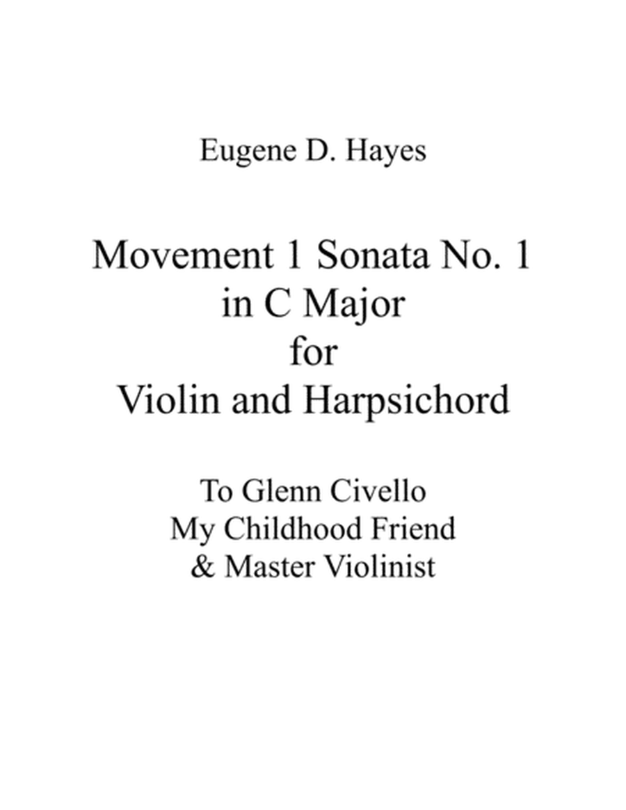 Sonata No. 1 in C Major for Harpsichord and Violin image number null