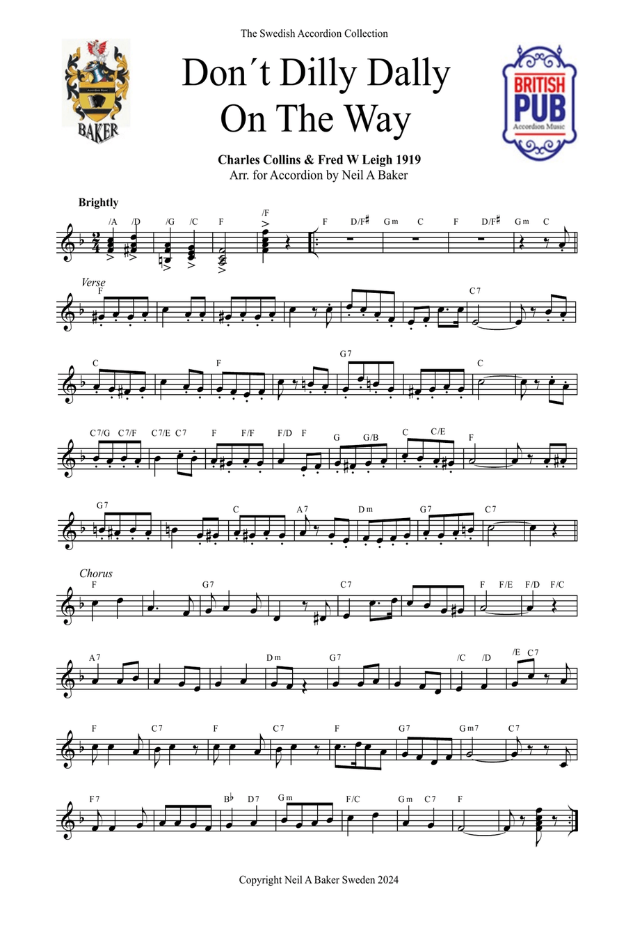 Don´t Dilly Dally Accordion scores gallery preview page 1