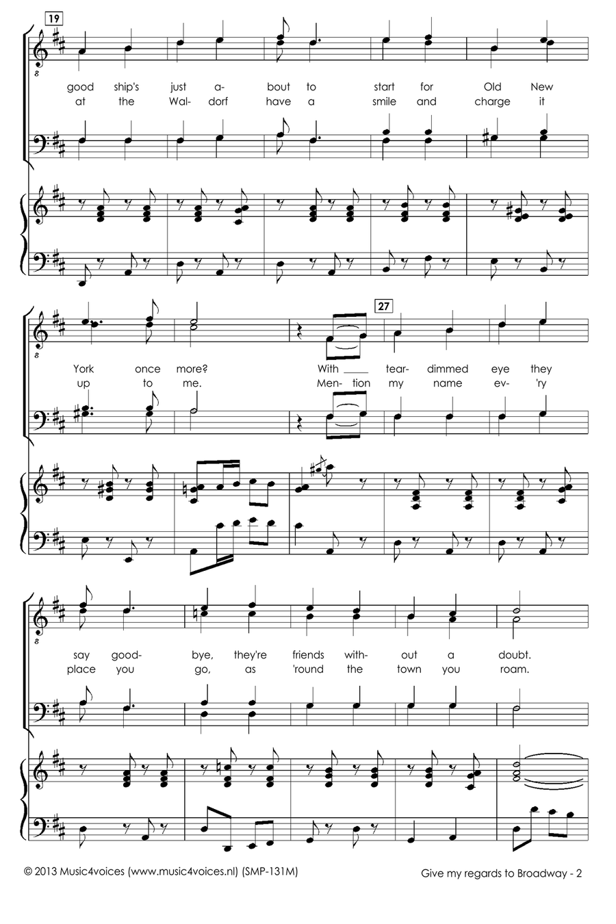 Give my regards to Broadway TTBB scores gallery preview page 4