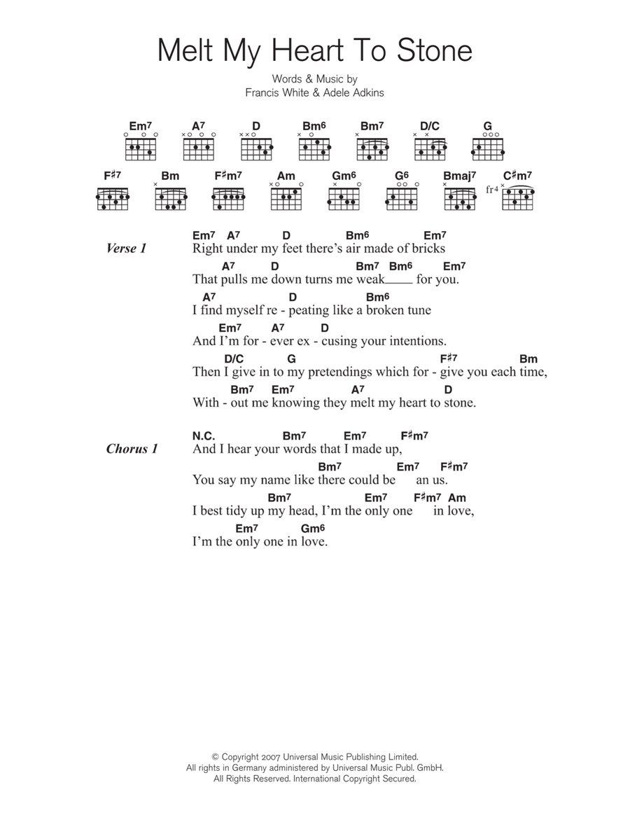 Melt My Heart To Stone Acoustic Guitar scores gallery preview page 1