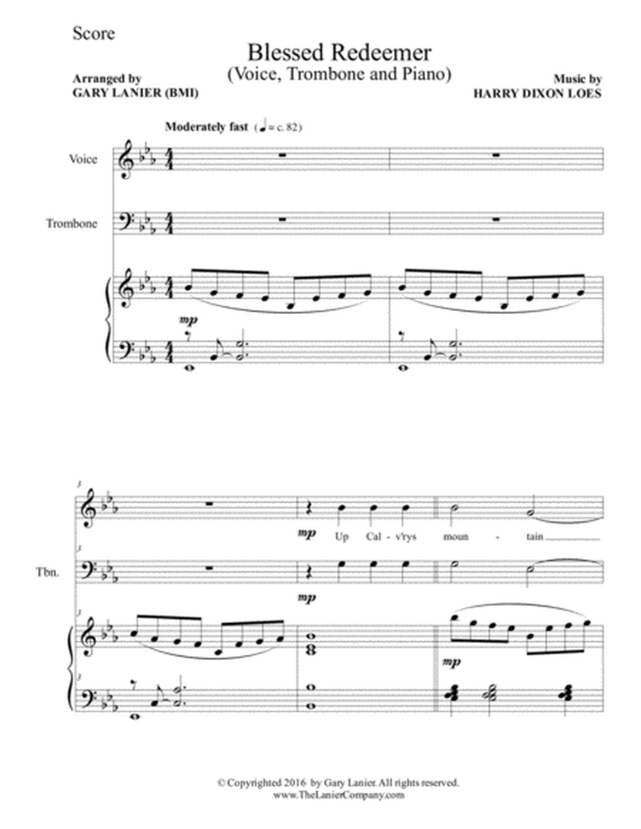 BLESSED REDEEMER(Voice, Trombone & Piano with Score/Parts) image number null