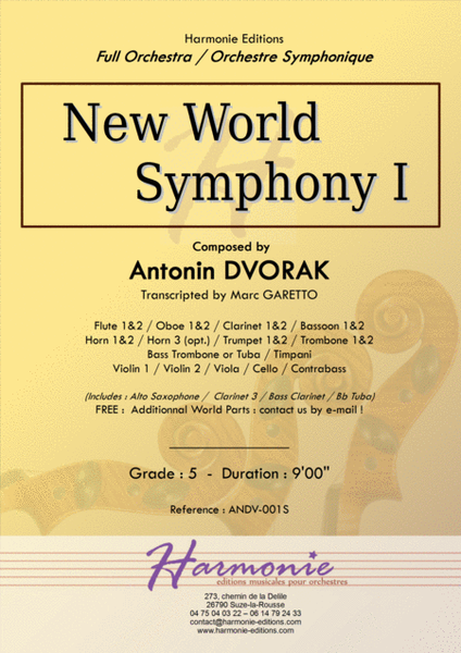 New World Symphony - 1st Movement - Antonin DVORAK - Full Orchestra - transcripted by Marc Garetto image number null
