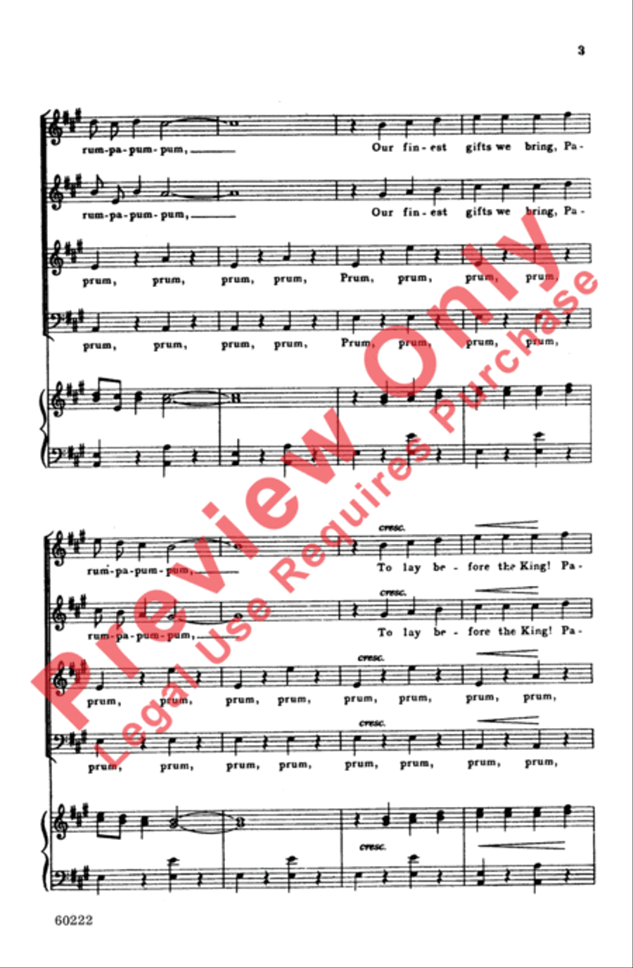 The Little Drummer Boy 4-Part scores gallery preview page 3