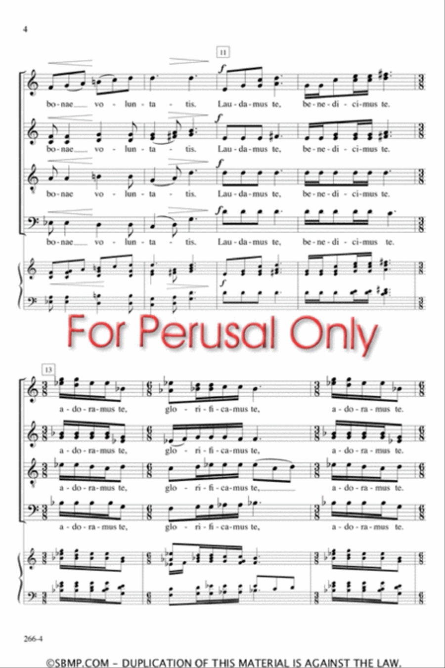 Gloria from Missa Brevis in Honorem Beata Maria Virginis - SATB Octavo 4-Part scores gallery preview page 3