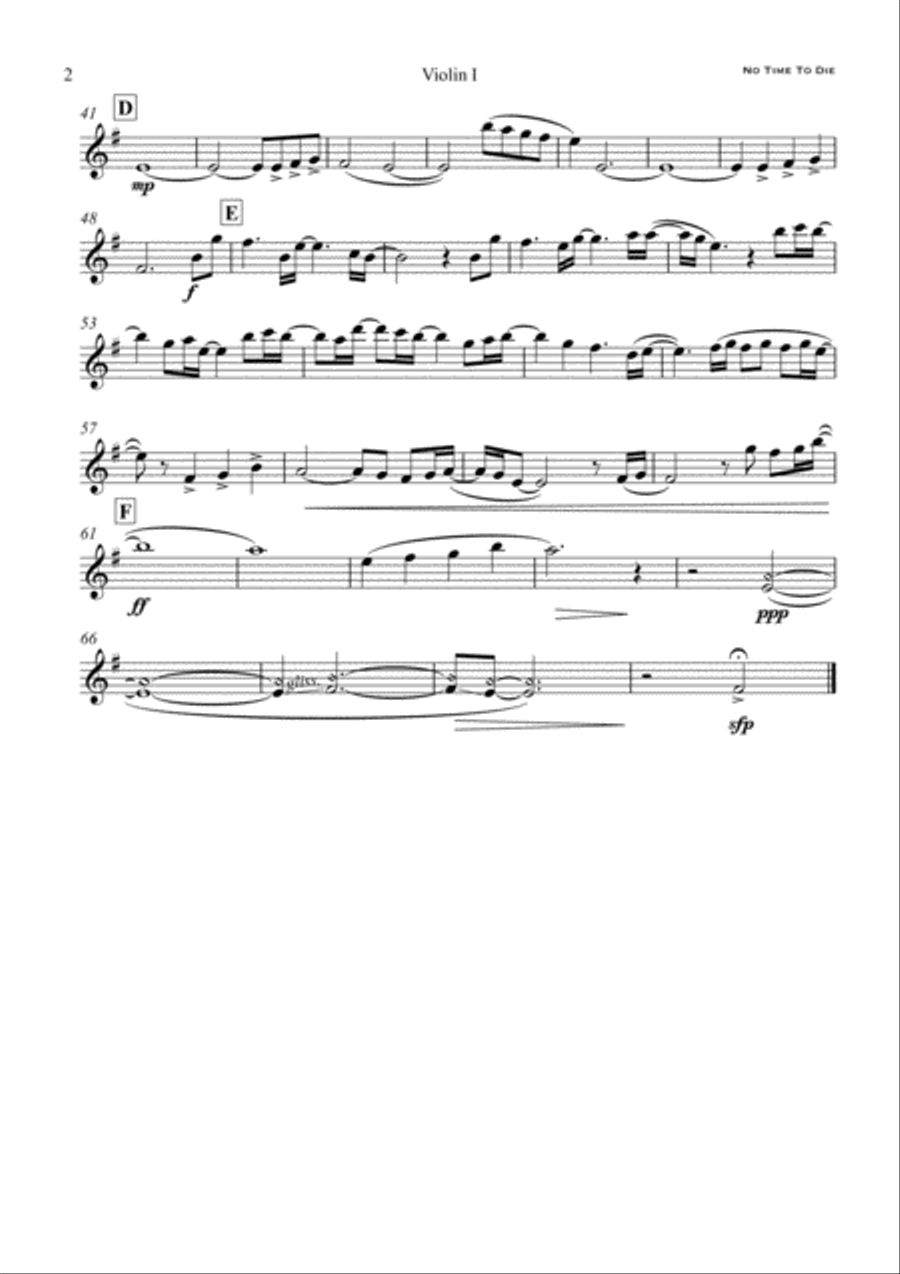 No Time To Die String Quartet scores gallery preview page 6