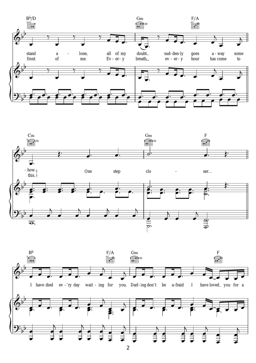A Thousand Years A Thousand Years Piano, Vocal, Guitar scores gallery preview page 2