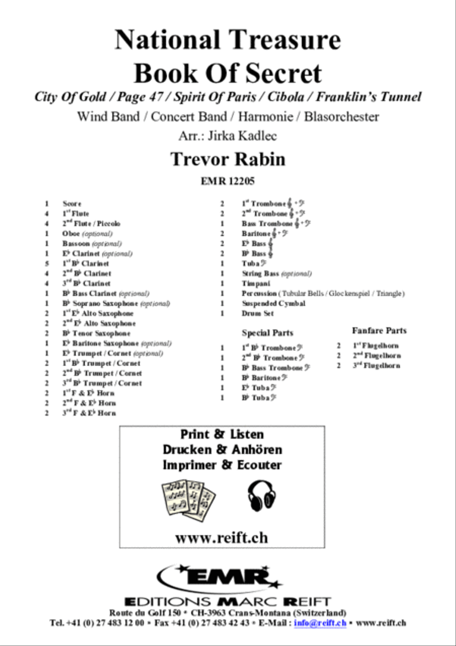 National Treasure Book Of Secret Concert Band scores gallery preview page 2
