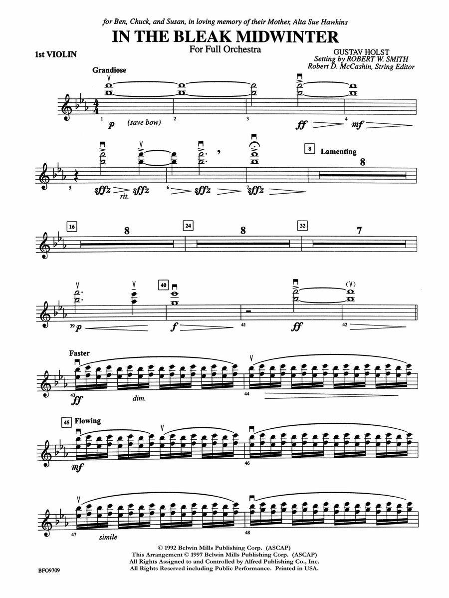 In the Bleak Midwinter: 1st Violin