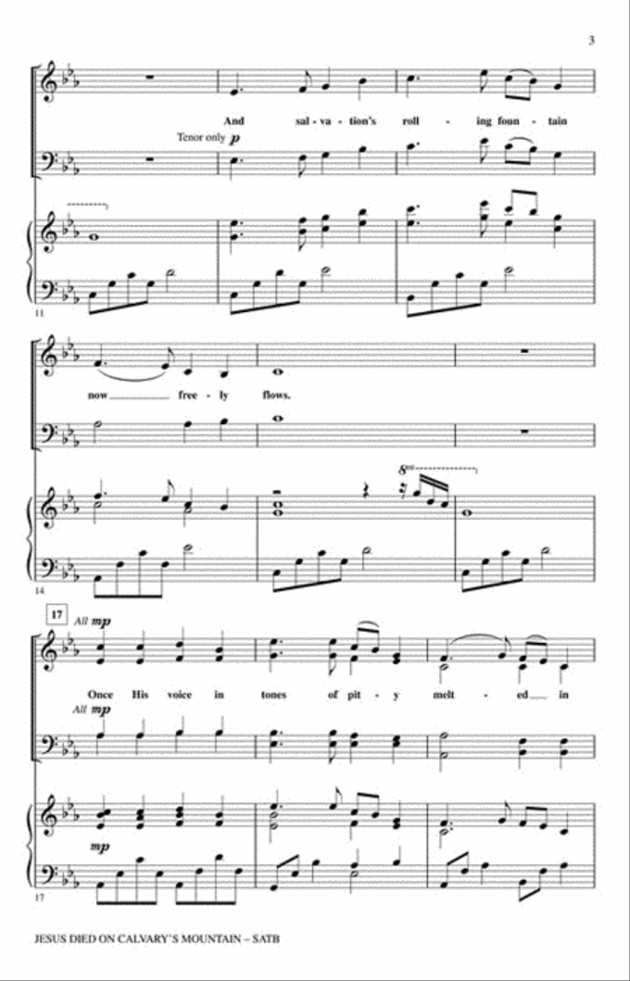 Jesus Died on Calvary's Mountain 4-Part scores gallery preview page 3