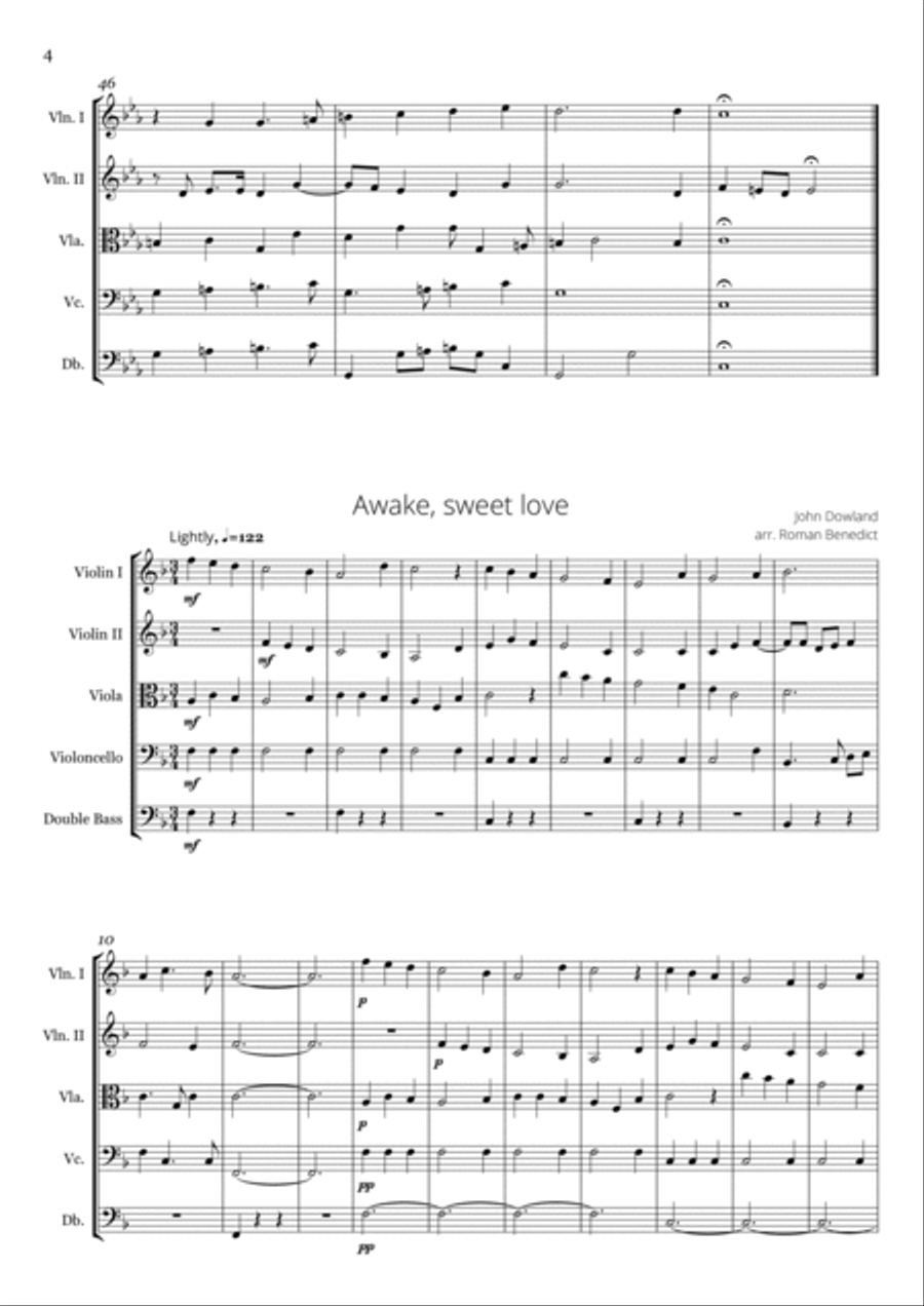 Six Dowland Songs: Suite For Strings String Orchestra scores gallery preview page 4