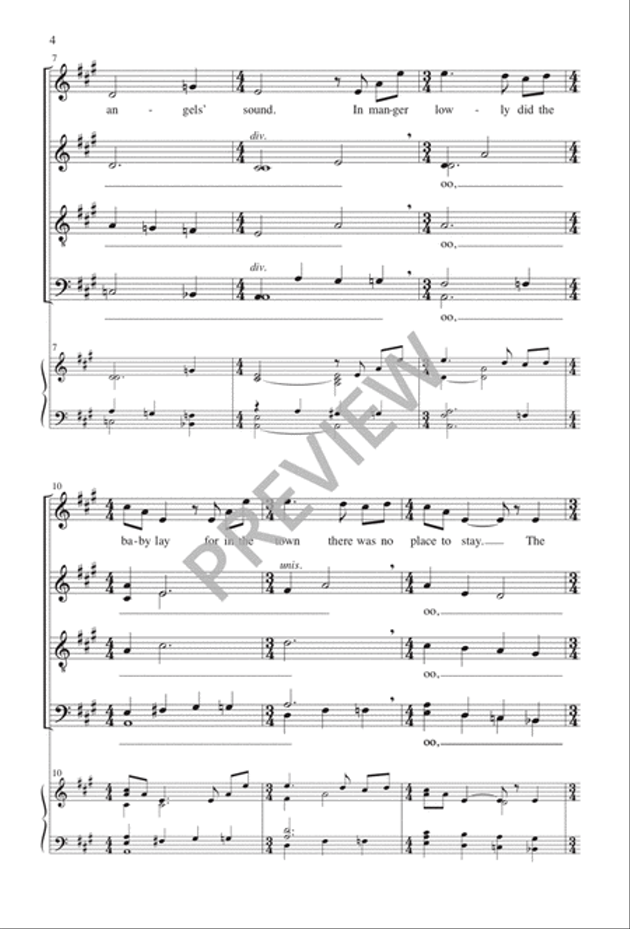 A Babe Was Born on Winter's Night 4-Part scores gallery preview page 5