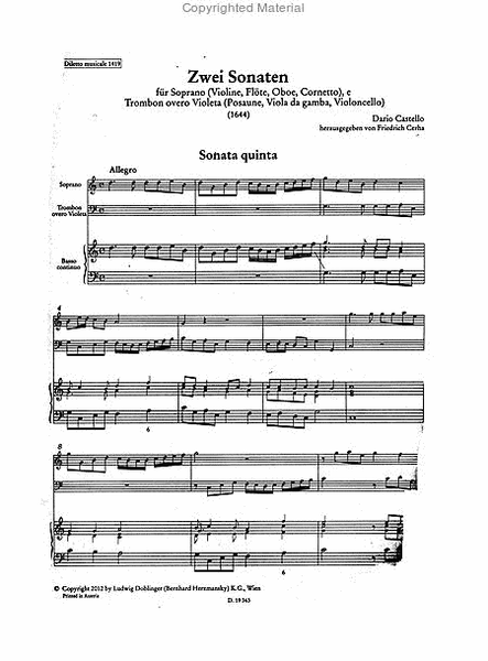 2 Sonaten (Sonata V, Sonata VI, 1644)