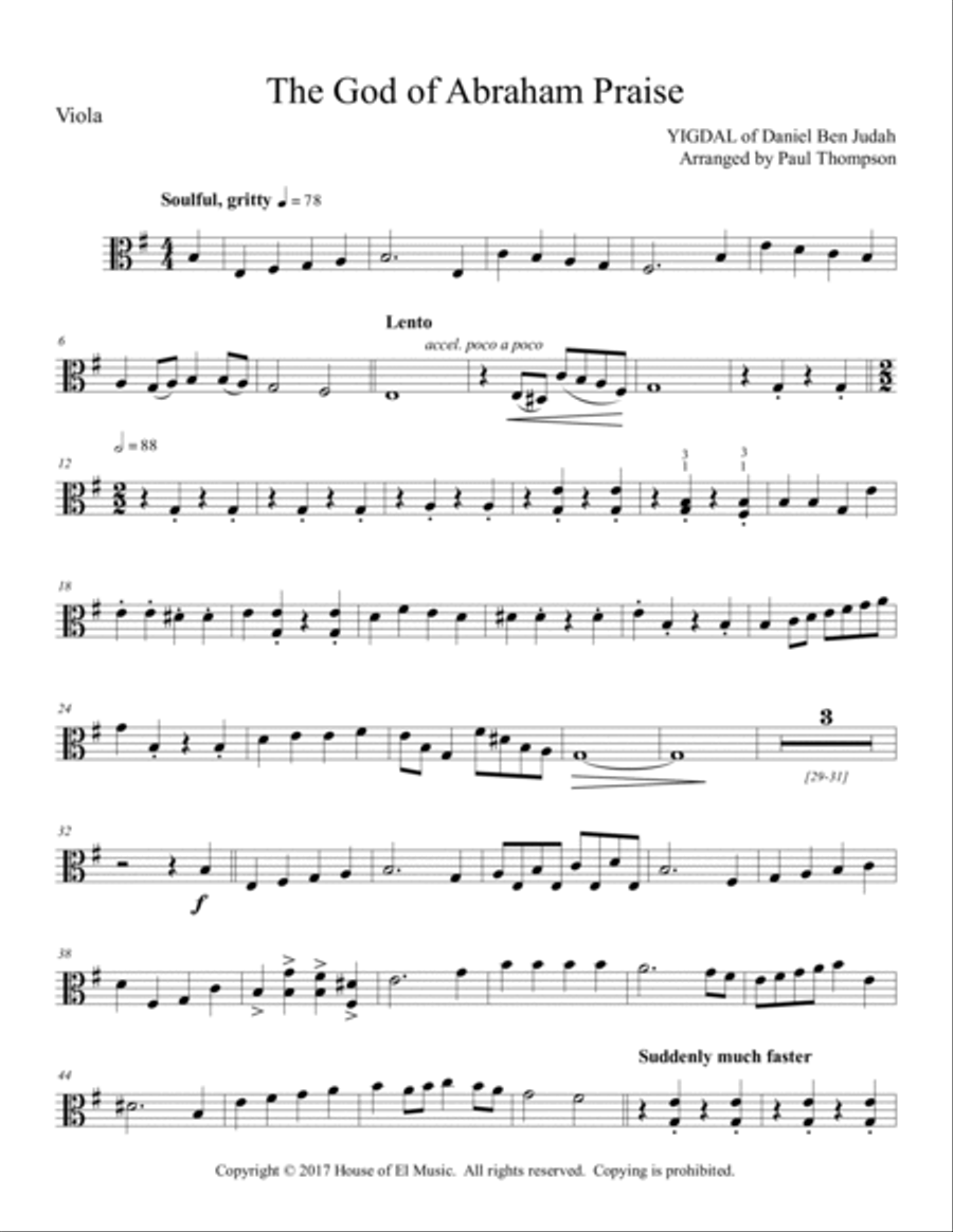The God of Abraham Praise String Quartet scores gallery preview page 3