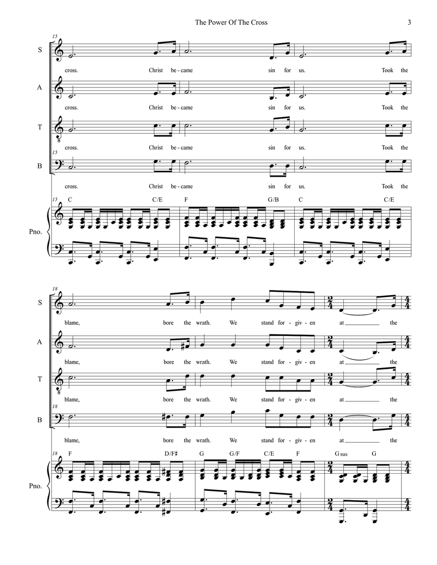 The Power Of The Cross (Oh To See The Dawn) 4-Part scores gallery preview page 3