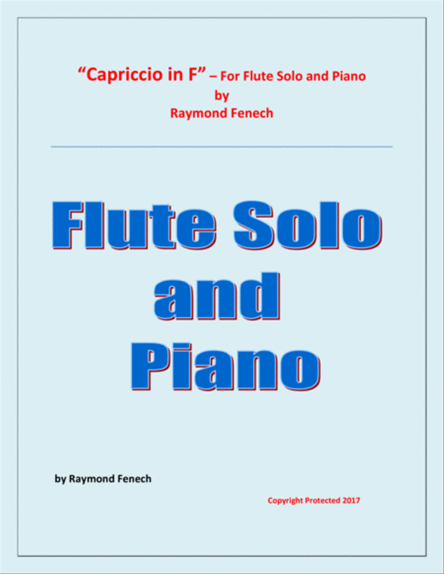 Capriccio in F - For Solo Flute and Piano Flute Solo scores gallery preview page 1