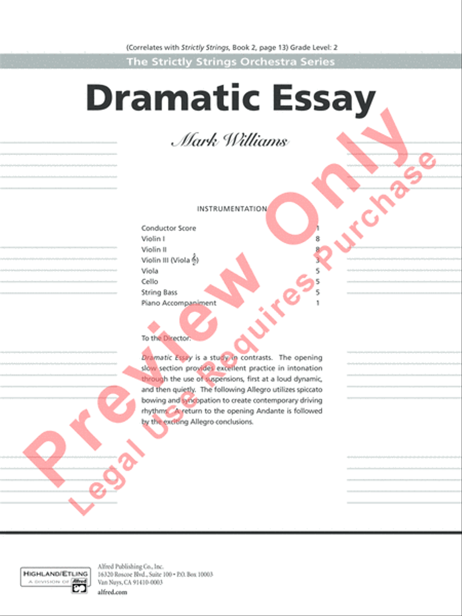 Dramatic Essay String Orchestra scores gallery preview page 2
